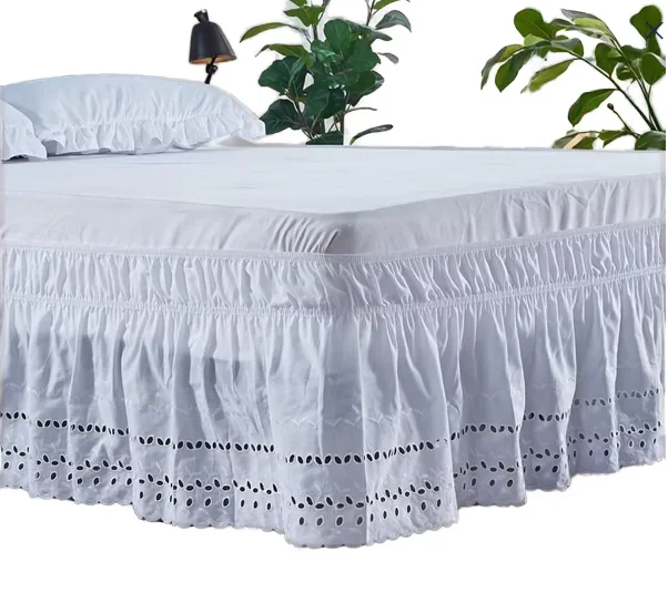 Bedding-High-quality-Solid-color-Bed-Skirts-with-Lace-Embroidery-and-Anti-wrinkle-Decorative-Edges