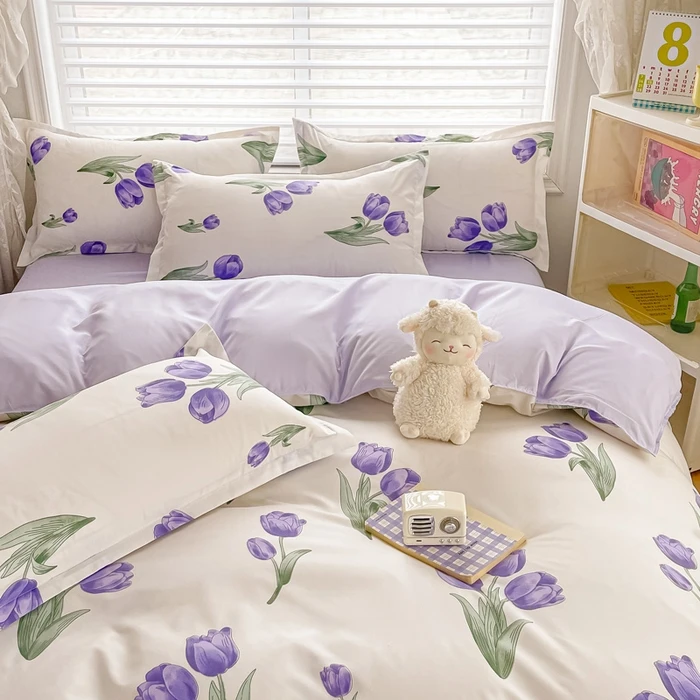 Bedding-Sets-100-Polyester-4PCS-1-Quilt-Cover-1-Bed-Sheet-2-Pillowcases-Duvet-Cover-Set-Bedding-Set-With-Zipper