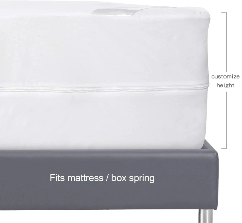 Bedlinen-Zip-Mattress-Protector-Polyester-Knitted-Waterproof-Bed-Sheet-Mattress-Cover