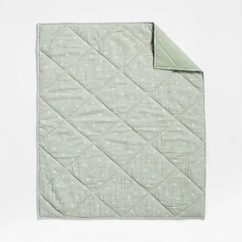Beige-Warm-Thicker-Bedding-Quilt-Cotton-Gauze-Solid-Color-Reversible-Quilted-Blanket