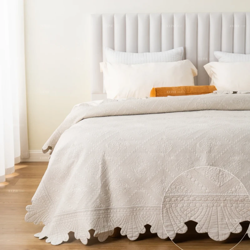 Beige-White-Custom-Colors-Bespoke-Sizes-Pre-washed-Cotton-Reversible-Bedding-Set-Coverlet-Bedspread-Summer-Quilt