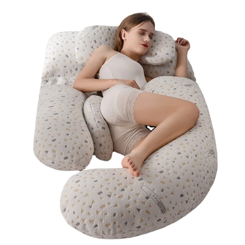 Best-Gift-Washable-Cotton-Cover-Detachable-Mom-Pregnancy-Multi-Functional-Full-U-Shaped-Body-Maternity-Pillow