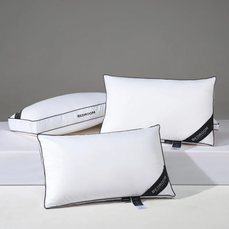 Best-Sale-Goose-Face-Down-Feather-Pillows-Cushions-Silk-Pillow-Case-Covers-king-Queen-Luxury-Hotel-Bed-Pillows-Filling-Soft-Down