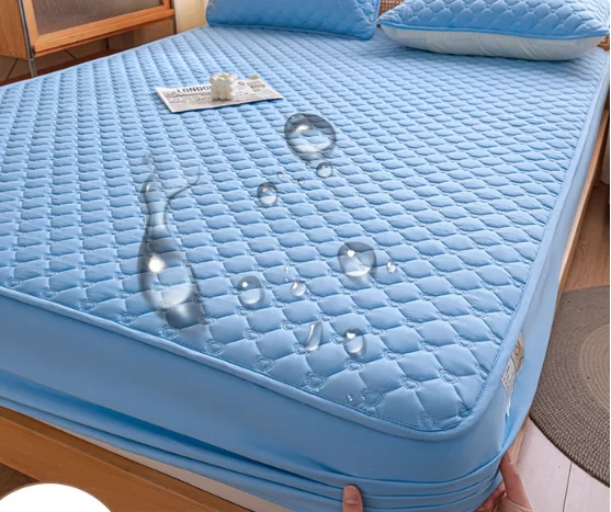 Best-Selling-Waterproof-Mattress-Protector-Cover-Breathable-Polyester-Filled-Fitted-Sheet-Classic-Style-for-Home-Use-1