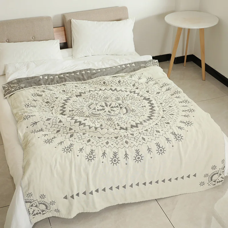 Big-Size-Vintage-Gauze-Woven-Jacquard-100-Cotton-Blanket-Quilt-Throw-for-Bed-Sofa