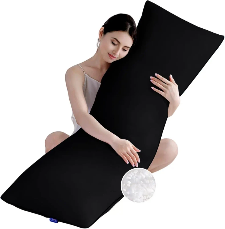 Black-Cover-Memory-Foam-Body-Pillow-Insert-Full-Body-Pillow-for-Adults-Soft-Large-Long-Bed-Pillow-for-Side-Sleeper