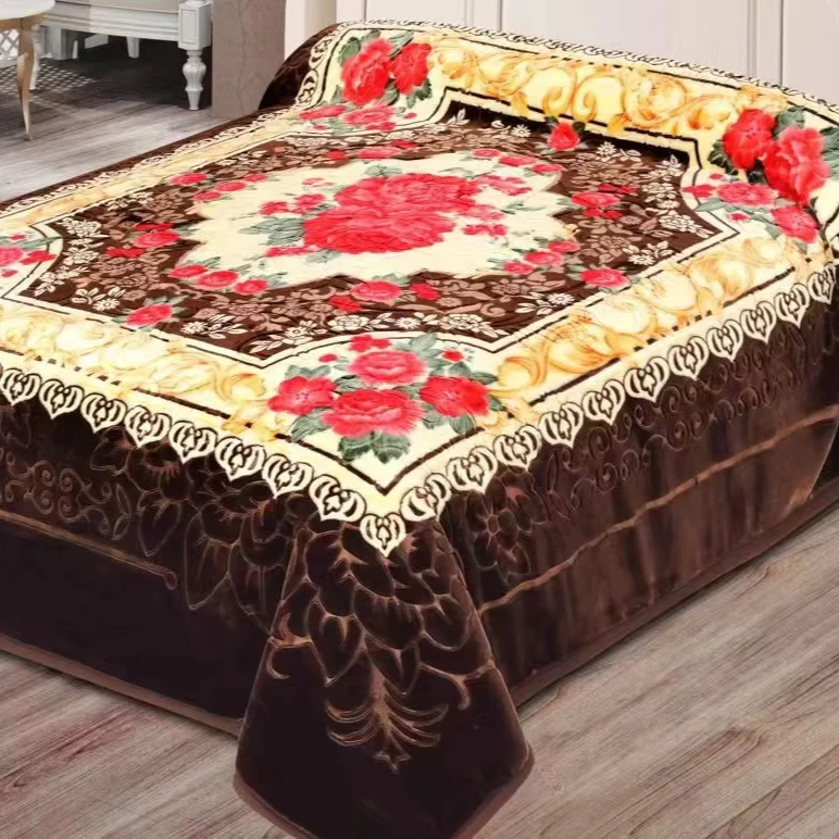 Blankets-High-Quality-100-Polyester-Raschel-Winter-Bed-Blanket-Solid-Double-King-Queen-Size-for-Winter-4kg-8kg-Bed