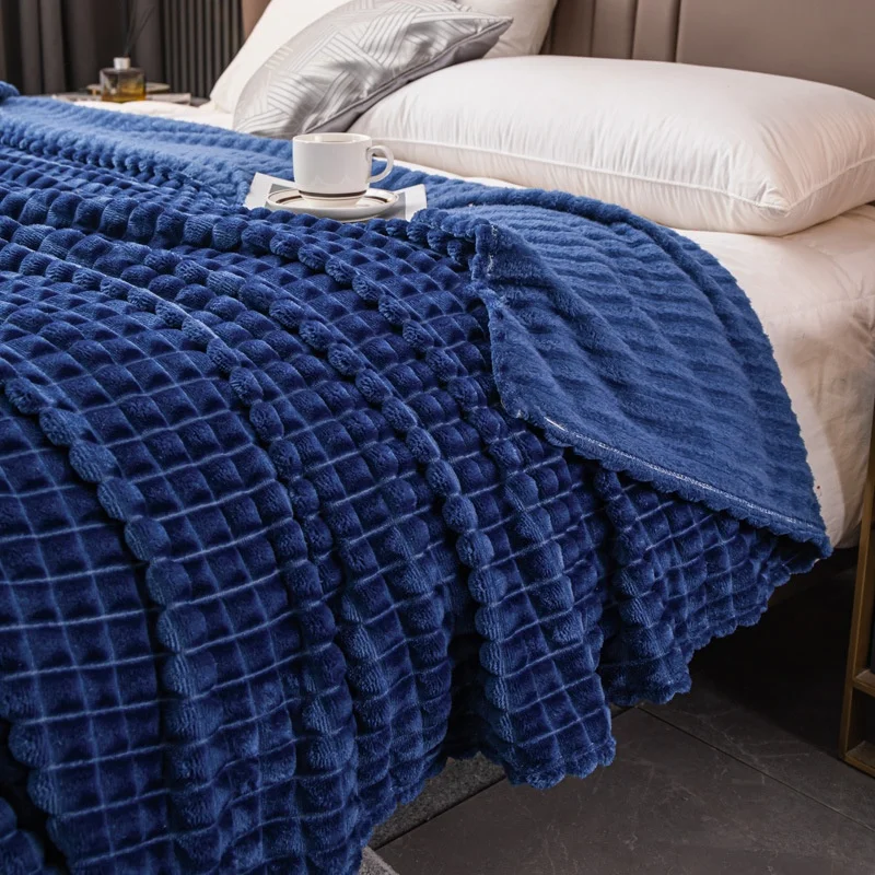 Blankets-Throws-Solid-Color-Striped-Pattern-Mink-Flannel-Fleece-Plush-Soft-Custom-Throw-Blanket
