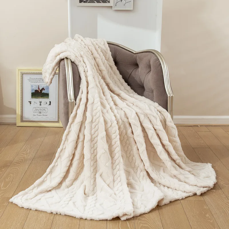 Blankets-Throws-Solid-Color-Striped-Pattern-Mink-Flannel-Fleece-Plush-Soft-Throw-Blanket-2
