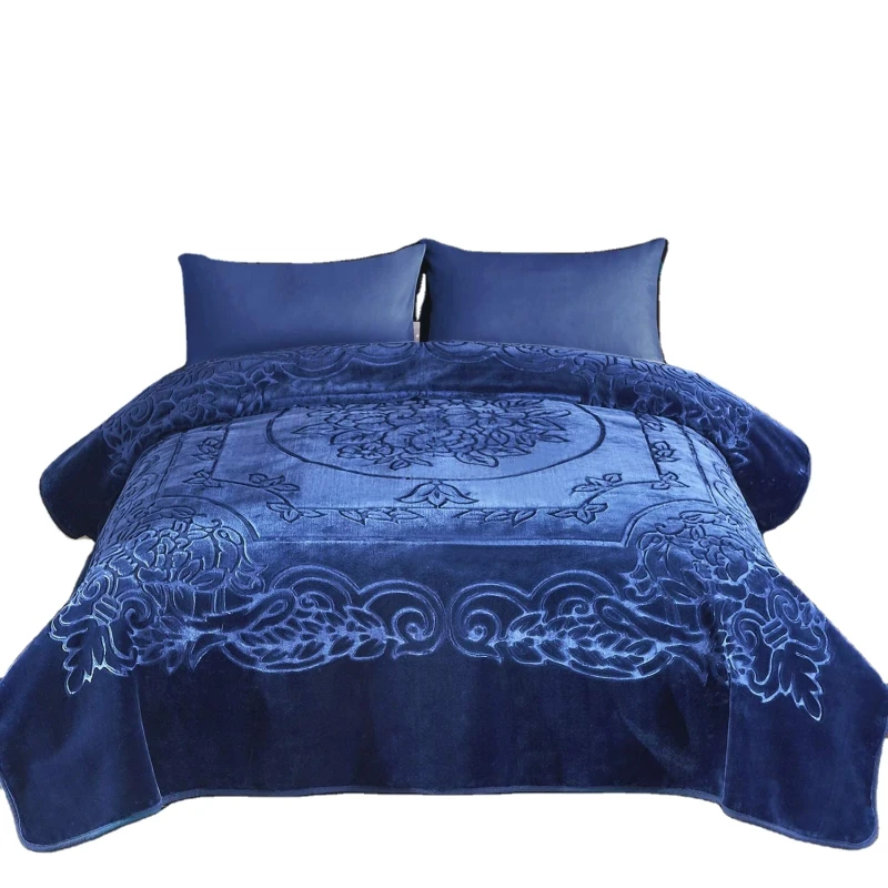 Blue-Raschel-Blanket-Double-Thick-Double-Warm-Coral-Single-Bed-Blanket-for-Winter