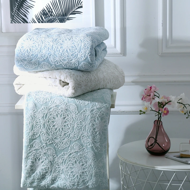 Blue-White-Flannel-Fleece-Crochet-Burnt-Blanket-Home-Kids-Adult-Raschel-Blanket-for-Winter