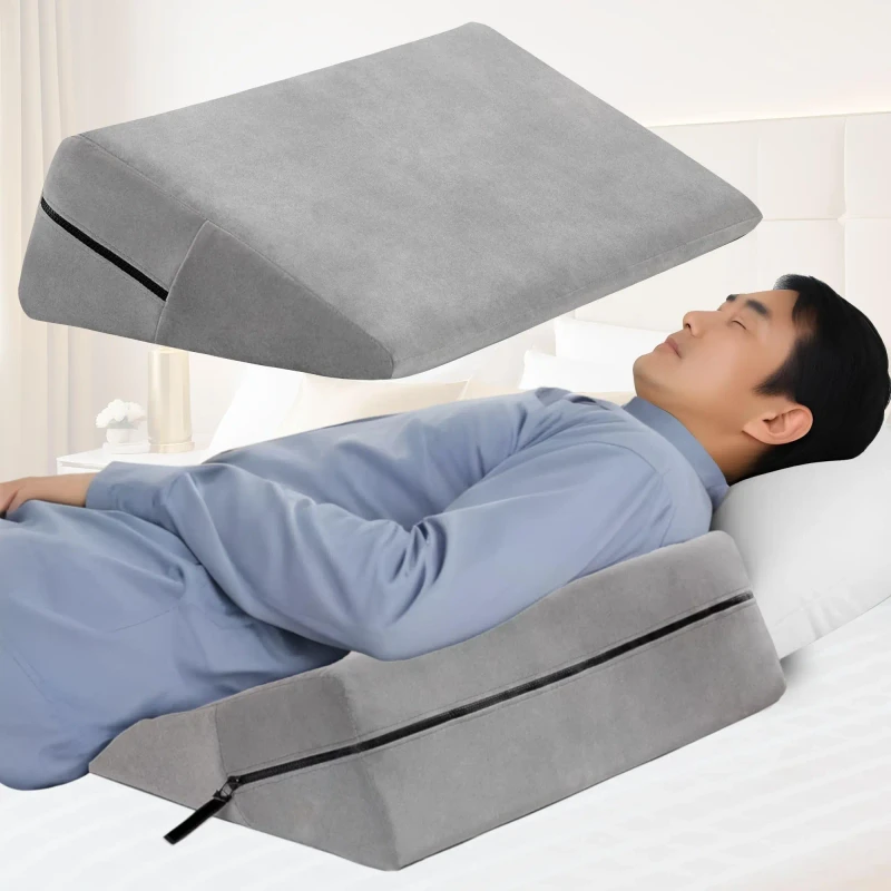 Body-Positioner-Washable-Cover-Post-Surgery-Gifts-Senior-Acid-Reflux-Neck-Back-Pain-Relief-Triangle-Wedge-Elevation-Pillow