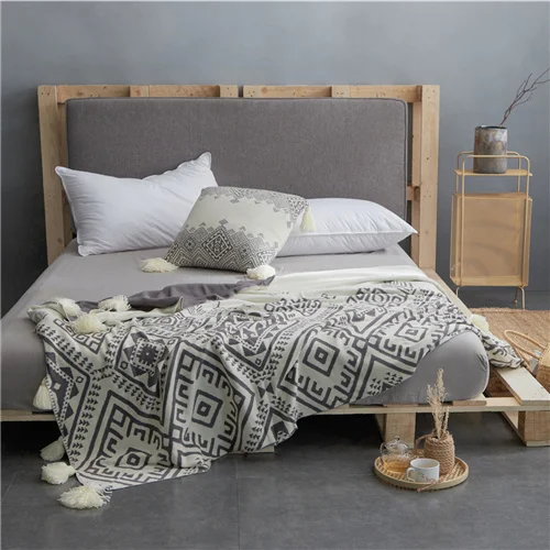 Bohemia-Style-Tassel-for-Baby-Adult-Soft-100-Cotton-Knitted-Throw-Blanket