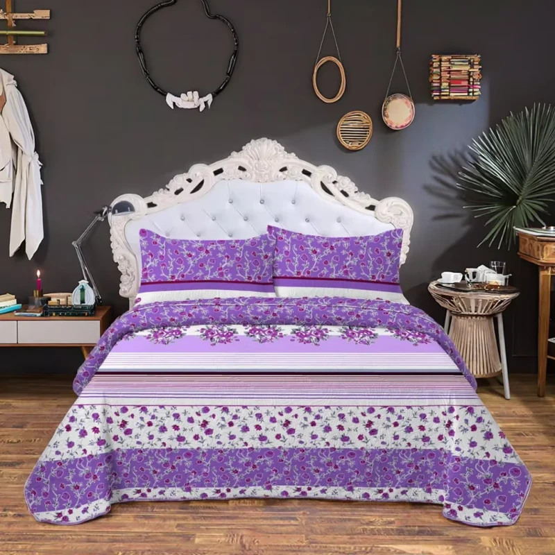 Bohemian-Paisley-Eco-friendly-200TC-Soft-Microfiber-Patchwork-Quilt-Ultrasonic-Reversible-Printed-Coverlet-Bedspread-Home