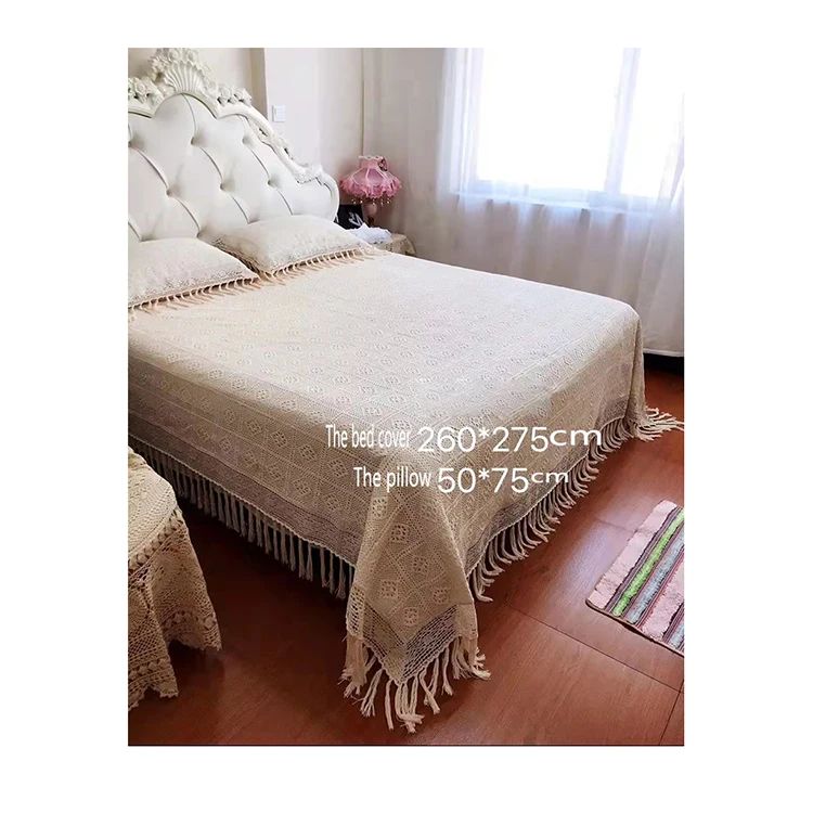 Bohemian-Style-Vintage-Crocheted-Bedspread-Handmade-White-Crocheted-Bedspread-in-Sizes-for-Large-Beds-and-Extra-large-Beds