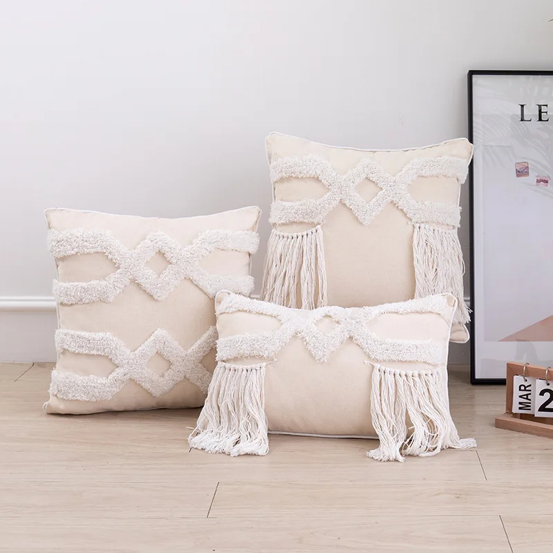 Boho-Embroidery-Tufted-Throw-Pillow-Case-Black-White-Geometric-Sofa-Cushions-Home-Hotel-Decoration-for-Fall