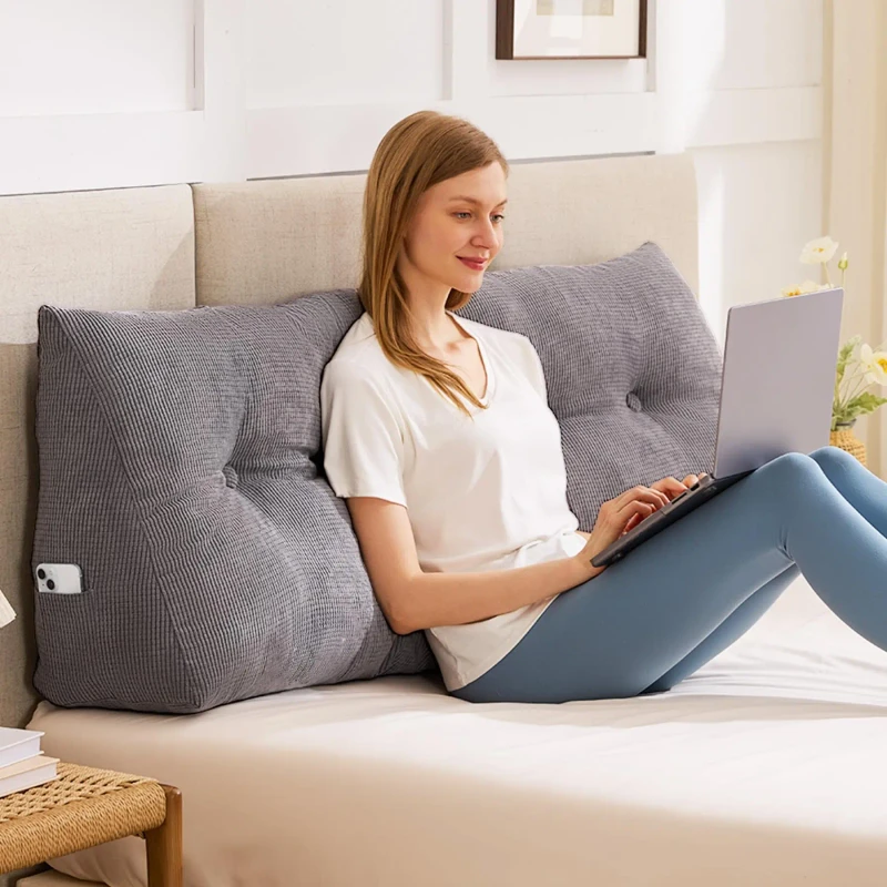 Bolster-Bed-Rest-Reading-Head-Wedge-Pillow-with-Removable-Cover-for-Bed-Dorm-Sofa-Roll-Headboard-Pillows-with-Back-Support