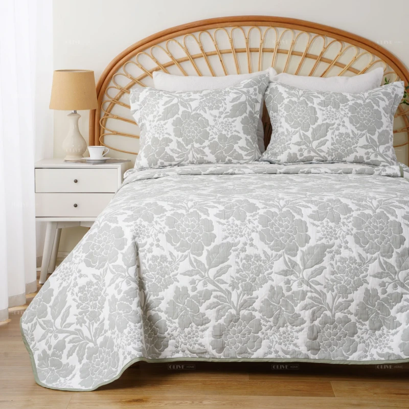 Botanical-Quilt-Set-Queen-Size-Sage-Green-3-Pieces-Floral-Printed-Bedspread-Jacquar-Microfiber-Summer-Coverlet-Set-for-Bed