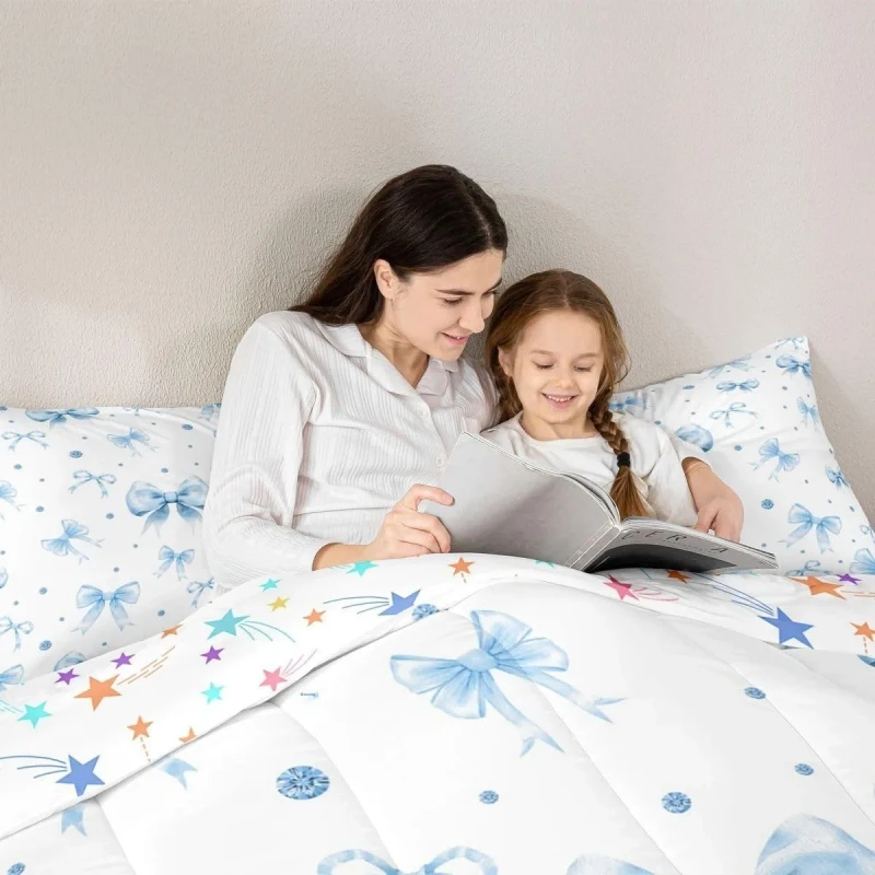 Bow-knot-Comfortable-Feather-down-Quilted-Comforters-Plump-Quilt-Sets-Digital-Printing-Customizable-Children-Like-Bedding
