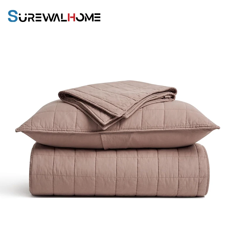 Box-Stitch-Quilt-Bedding-Set-Lightweight-Soft-Cozy-Coverlet-Oversized-Quilted-Bedspread-Sets