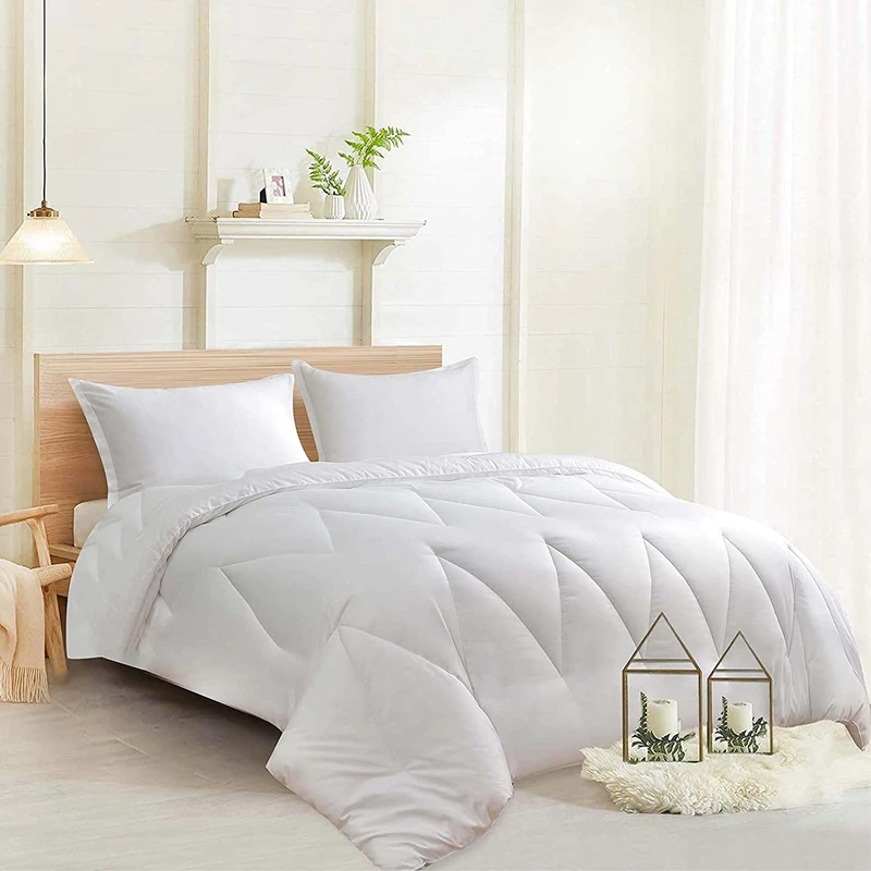 Box-Stitching-White-Comforter-Bedsheet-King-Comforter-Set