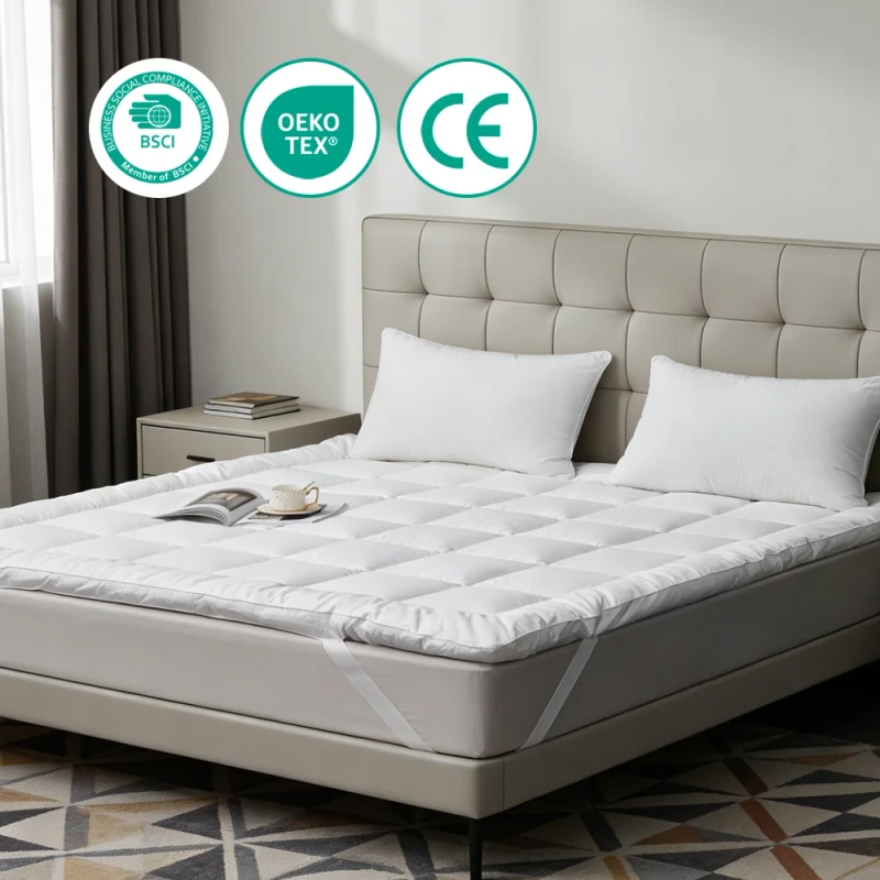 Breathable-Quilted-Microfiber-Bed-Protection-Pad-Waterproof-Plain-160x200-Mattress-Topper-Plush-Pad-Cooling-for-Hospital-Hotel