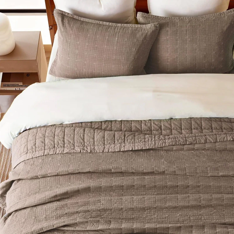 Brown-100-Cotton-Quilt-Queen-Size-Bedding-Sets-Textured-Lightweight-Soft-Bedspread-Coverlet-Quilted-Bed-Cover-3-Pieces