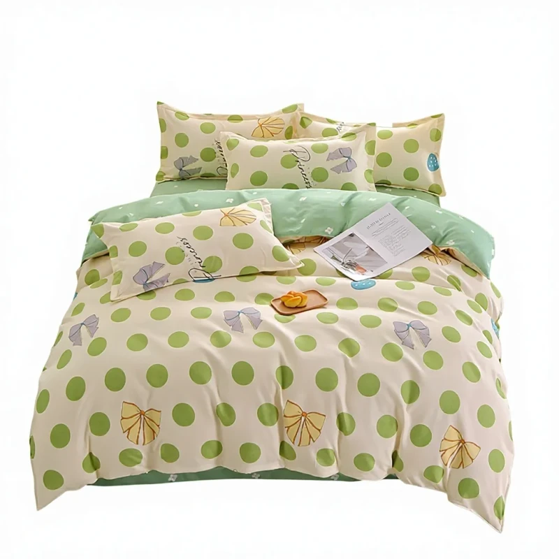 Brushed-Skin-Friendly-Active-Printing-and-Dyeing-Four-Piece-Quilt-Duvet-Cover-Set-Three-Piece-Dormitory-Bedding-Double