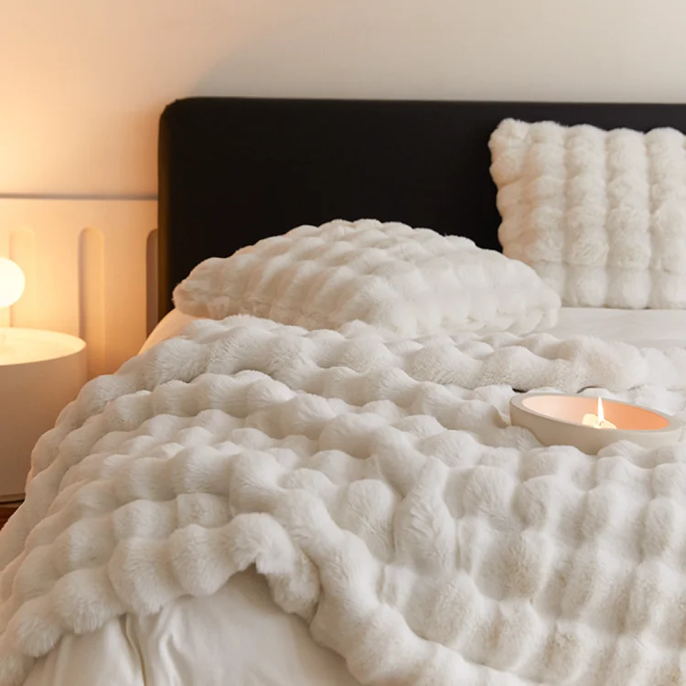 Bubble-Rabbit-Faux-Fur-Throw-Blanket-for-Couch-Bed-Fluffy-Soft-Plush-Blanket-for-Sofa-Thick-Heavy-Warm-Cute-Bubble-Furry-Blanket