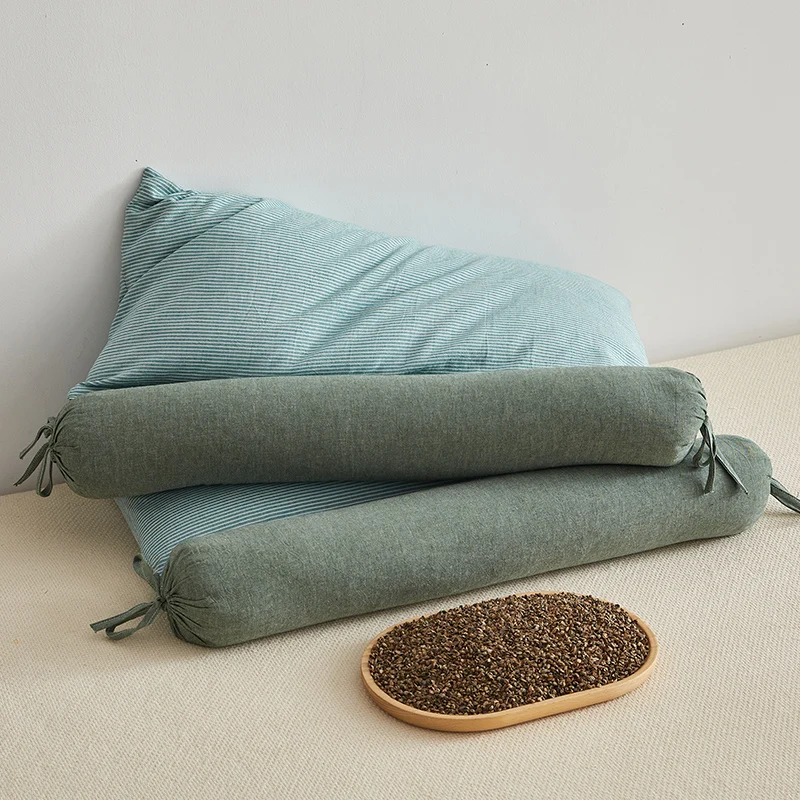 Buckwheat-Husk-Rectangle-Neck-Pillow-100-Cotton-Eco-Friendly-Solid-Pattern-200TC-Thread-Count-1-1.5Kg-Customizable-Minimalist
