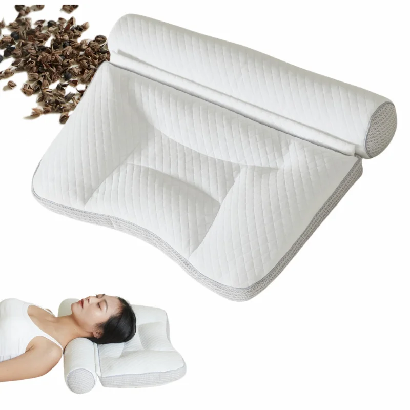 Buckwheat-Pillow-Dual-Piece-Ergonomic-Stomach-Sleeping-Pillow-for-Neck-and-Shoulder-Pain-Relief
