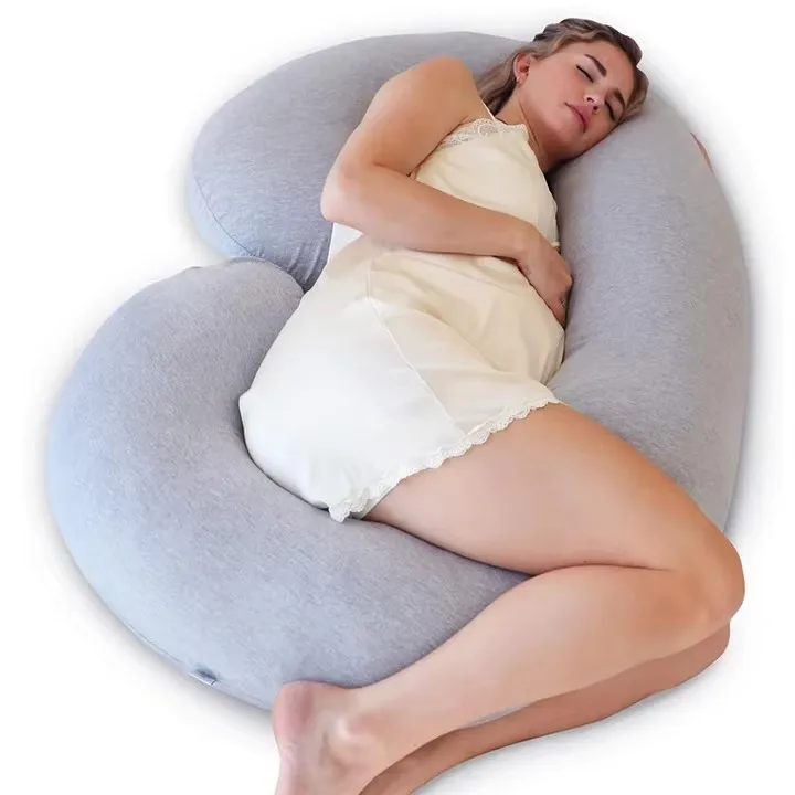 C-Shape-Full-Body-Pillow-Jersey-cotton-with-removable-over-Pregnancy-Pillows-for-Sleeping-Body-Pillows-for-Adults
