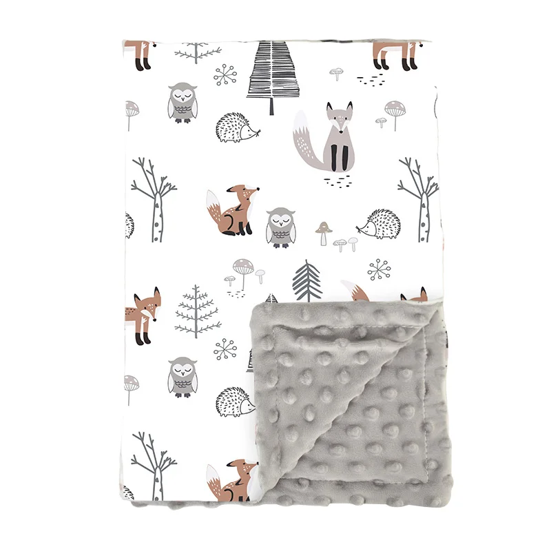CPC-Certified-Custom-Anti-Static-300tc-Thread-Count-Polyester-Minky-Dots-Blanket-Soft-Newborn-Receiving-Fleece-Kids-Bedding