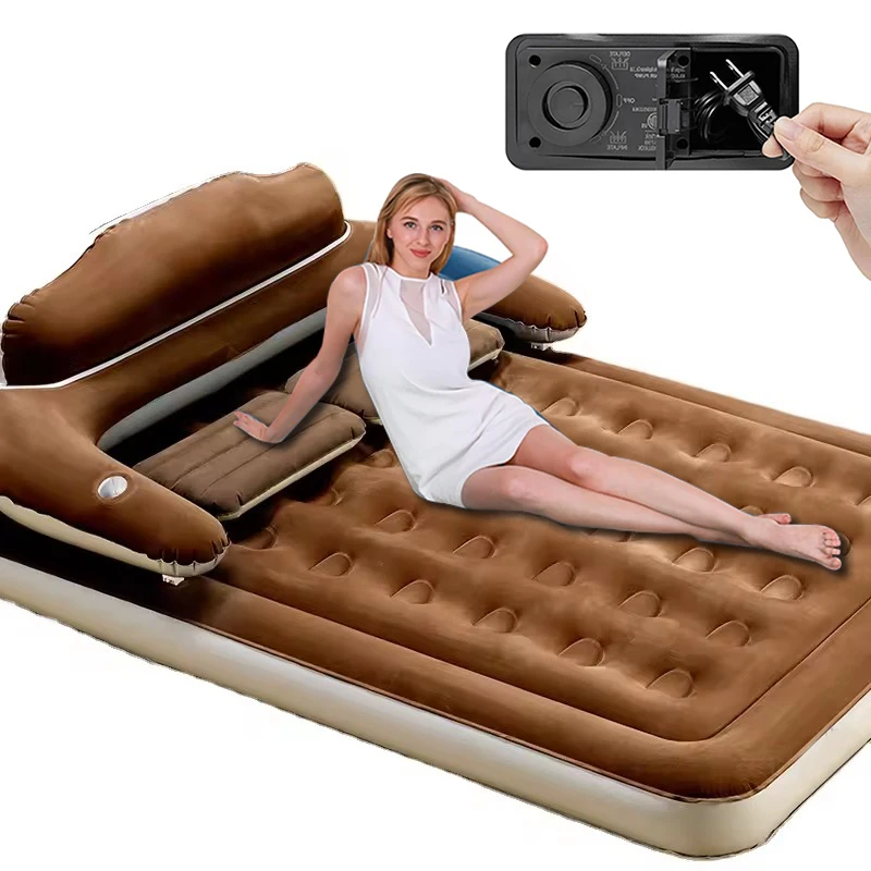 Camping-Grass-Mats-Outdoor-Auto-Inflatable-Air-Bed-Mattress-With-Built-in-Pump