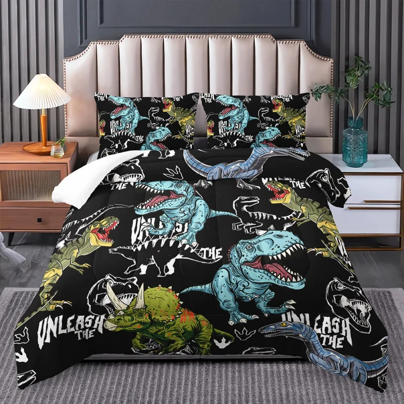 Cartoon-Dinosaur-Boys-Bedroom-Bedding-Set-Modern-3D-Digital-Printing-Eco-Friendly-All-Season-Comforter