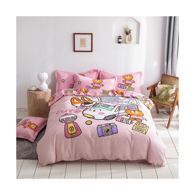 Cartoon-Style-Bedding-Set-Duvet-Cover-Bed-Sheet-and-Pillowcase-for-Boys-and-Girls