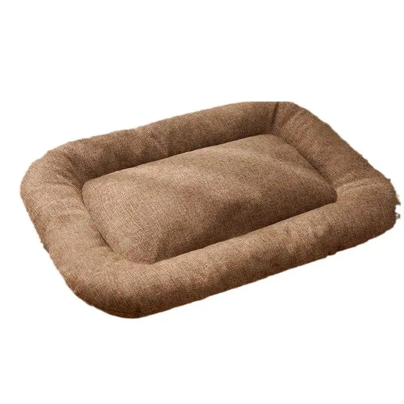 Cat-Dog-Cartoon-Striped-Soft-Rectangular-Linen-Cooling-Adjustable-Height-Cotton-Fill-Pet-Bed-Mat-Four-Seasons-Universal-1