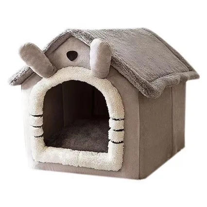 Cat-Nest-House-shaped-Winter-Summer-Insulated-All-season-Removable-Washable-Linen-Cotton-Fill-Pet-Bed-Carton