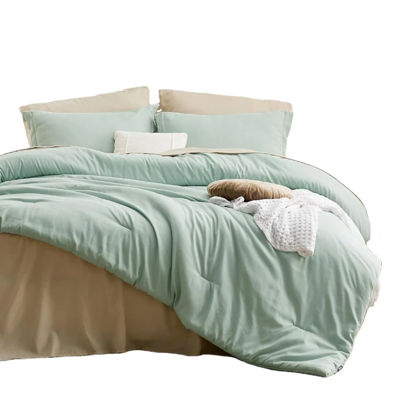 Cationic-Dyeing-King-Comforter-Set-for-All-Seasons-Soft-Lightweight-with-Comforter-Pillow-Sham-Case