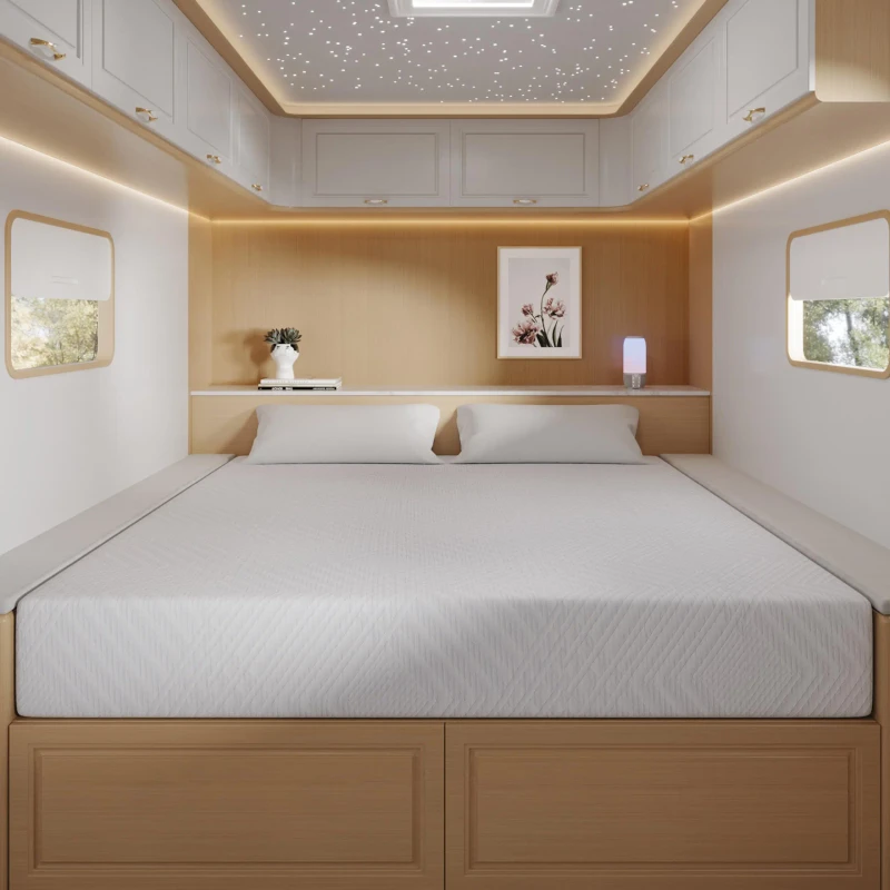 CertiPUR-US-Certified-Short-Queen-King-8-10-Inch-Gel-Memory-Foam-Camper-Mattress-Vacuum-Compressed-in-a-Box-Car-RV-Mattress