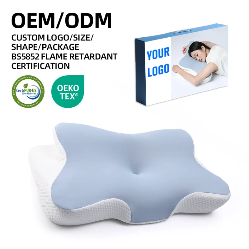 Certipur-Us-Oeko-Tex-Flame-Retardant-Ergonomic-Memory-Foam-Cervical-Pillow-Orthopedic-Neck-Support-Pillow-For-Side-Sleeping