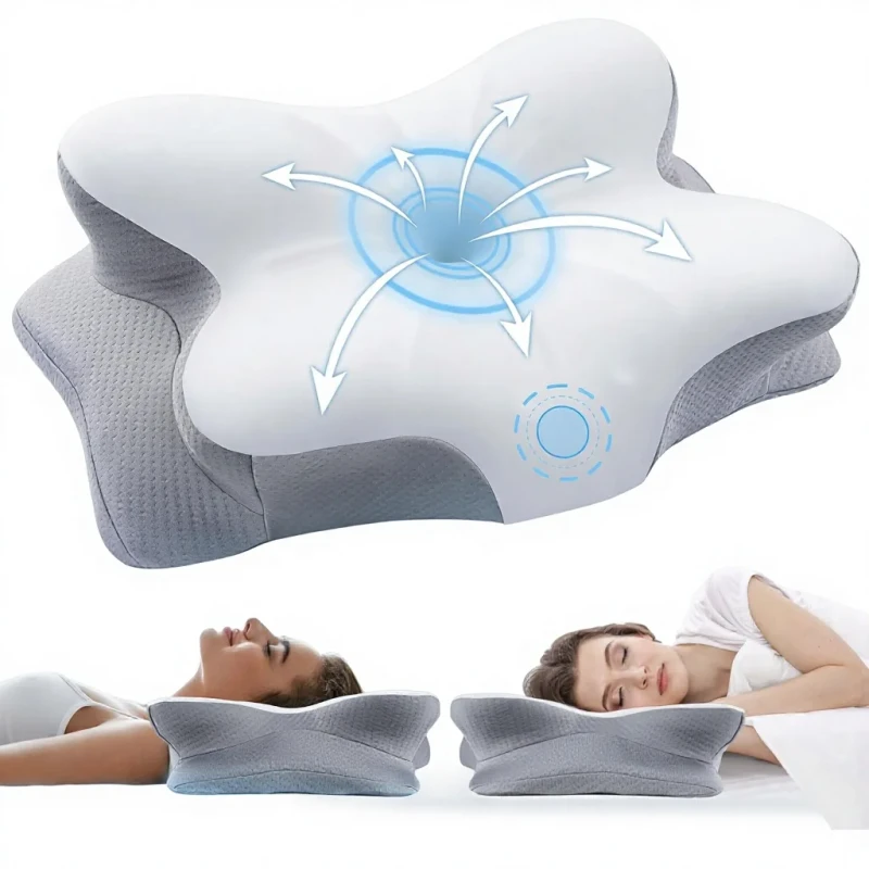 Cervical-Neck-Pillow-Pain-Relief-Adjustable-Ergonomic-Memory-Foam-Orthopedic-Contour-Support-3X-Cooling-Endurance