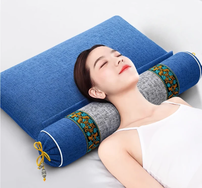 Cervical-Spine-Protection-Eco-friendly-Bamboo-Hemp-Traditional-Chinese-Medicine-Wormwood-Buckwheat-Husk-Pillow-for-Sleep