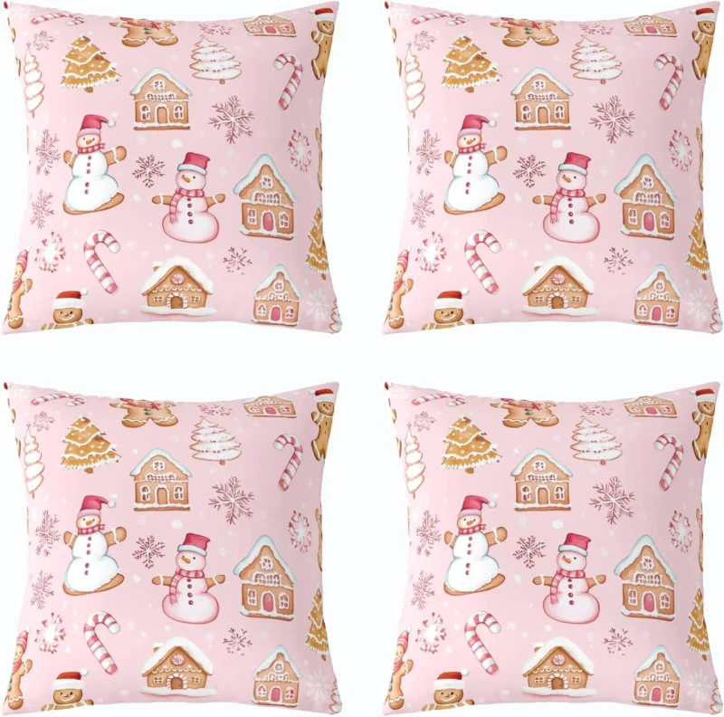 Christmas-Snowman-Decoration-Pillowcase-Gingerbread-Man-Sofa-Bed-Snowflake-Candy-Rattan-Cushion-Cover-Home-Decoration