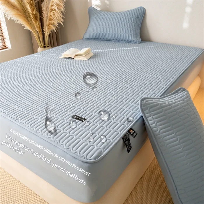 Class-Quilted-Waterproof-Urine-proof-Non-Mattress-Protector-Three-piece-Set-Dustproof-Washable-Grade-a