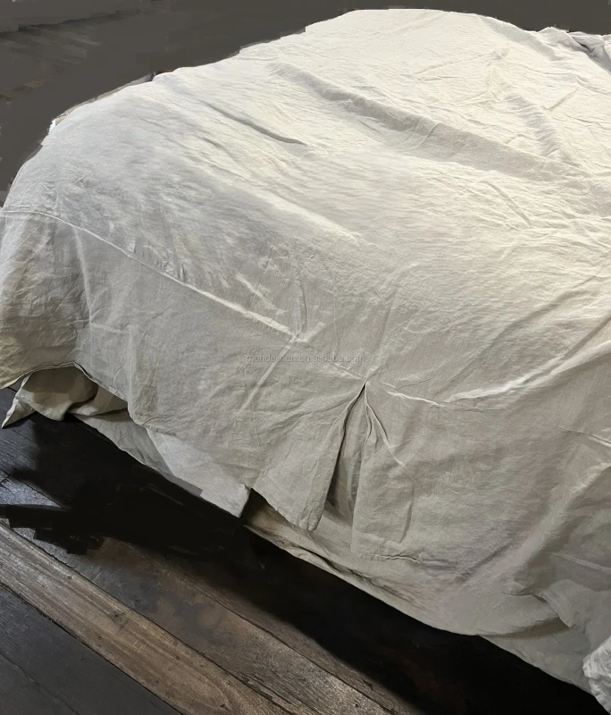 Classic-100-French-FlaxLinen-Stone-Washed-Bed-Valance-Bed-Skirt-Bed-Sheet-Set