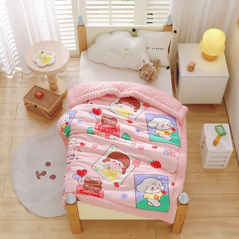 Classic-Baby-100-Cotton-Quilting-Comforter-Set-with-Printed-Pattern-Knitted-Techniques-Flat-Bed-Sheet-Cotton-Filling