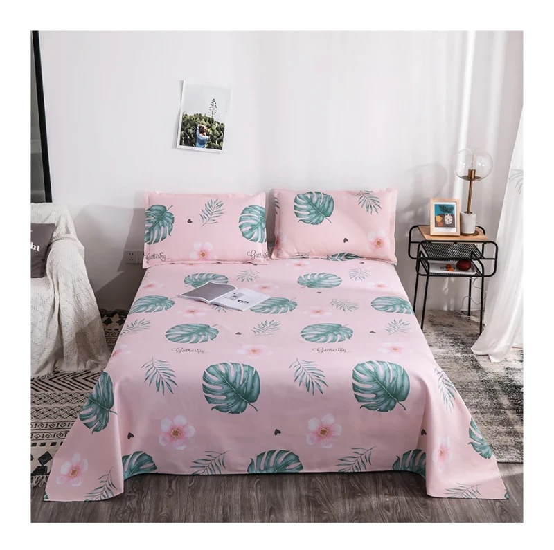 Coarse-Cloth-4-Seasons-Floral-Designs-Bedding-Sheets-Cotton-Flat-Sheets-Set