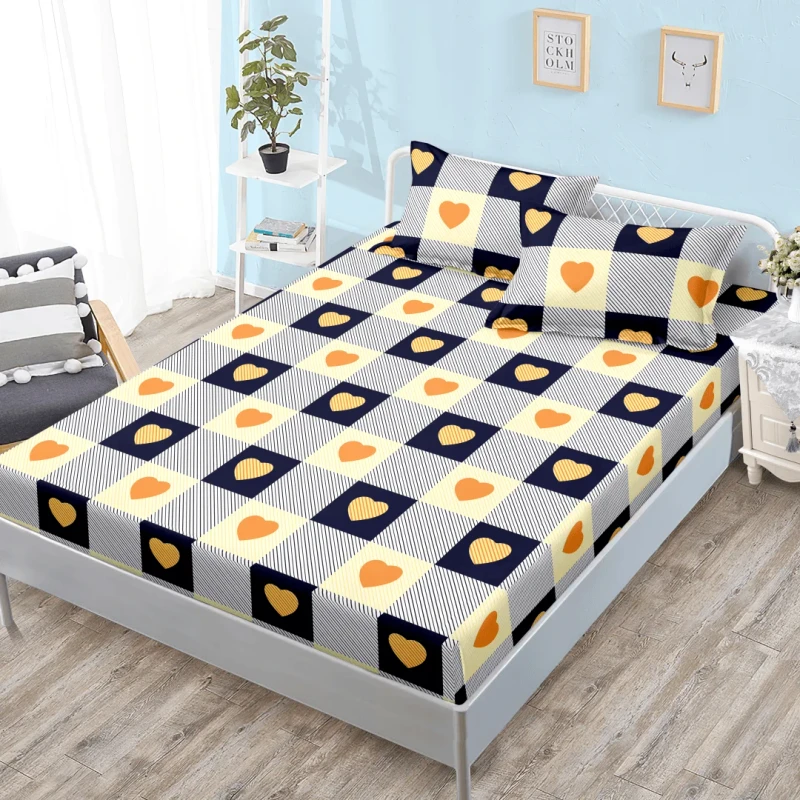 Color-Mattress-Protective-Cover-Fixed-Bedspread-Set-Coverlet-Fitted-Bed-Cover-Quilted-Bed-Sheet-with-2-Pillowcase
