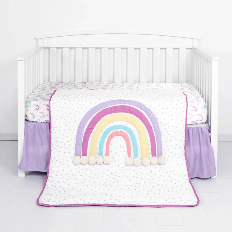 Colorful-Rainbow-Baby-Bedding-Set-for-Newborn-Baby-Girls-Cot-Bedding-Set